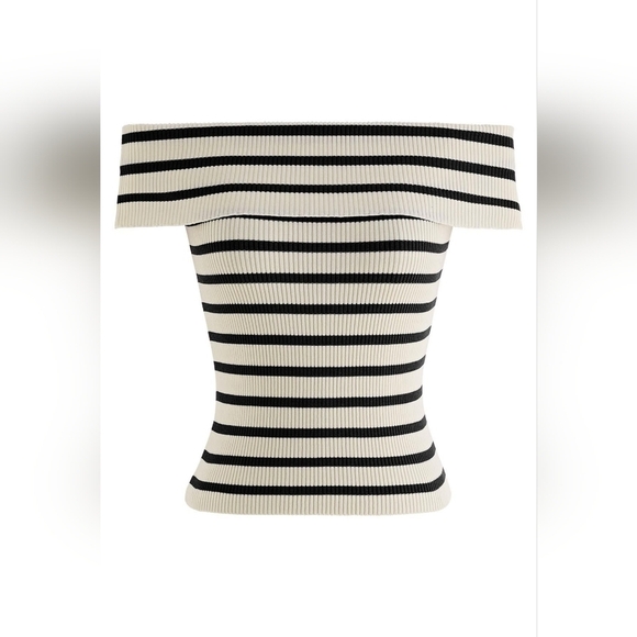 Stripe Top No Strap Rib Knit - Picture 3 of 5